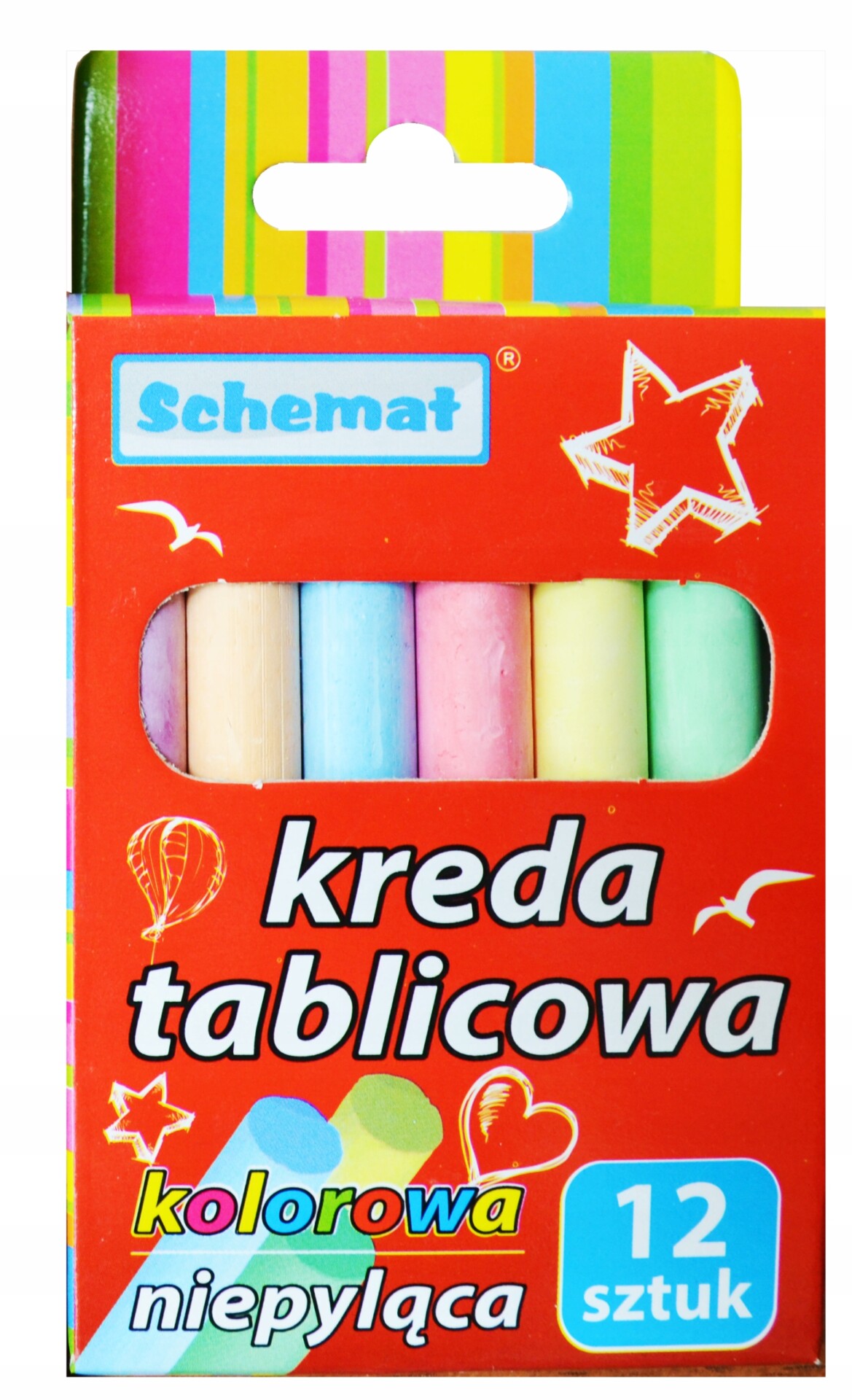 Kreda Do Tablicy Po Angielsku KREDA KOLOROWA TABLICOWA DO TABLICY BEZPYŁOWA 12sz - Reszka Sklep